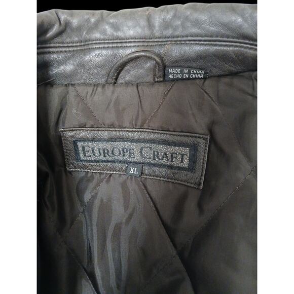 Vintage Brown Leather Jacket Top Gun Sz XL Tom Cruise  Oversized Moto Aviator - Picture 15 of 16